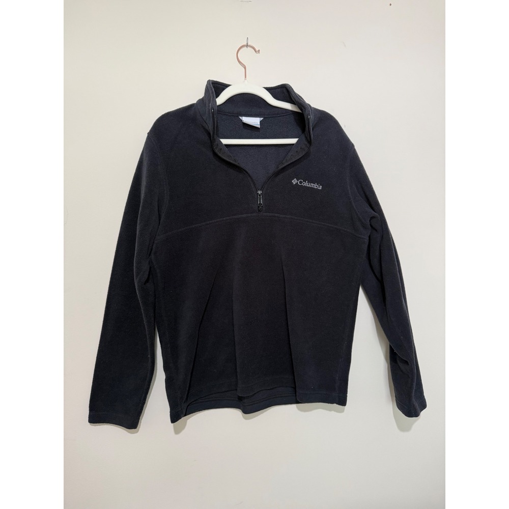 Columbia Mens Black Fleece Quarter Zip Pullover Sweater Size Medium RN69724